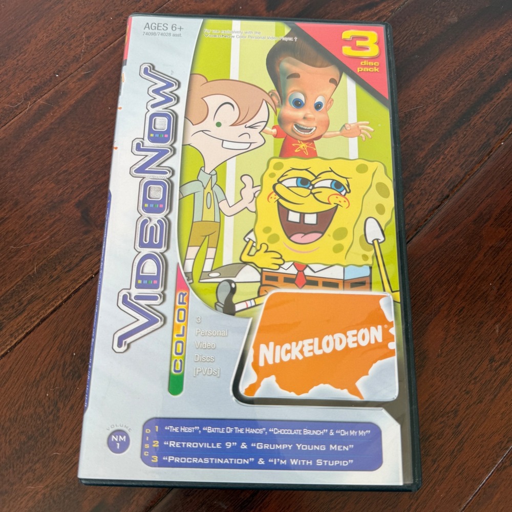 VideoNow Color Nickelodeon 3 Disc Pack SpongeBob Jimmy Neutron ChalkZone‎